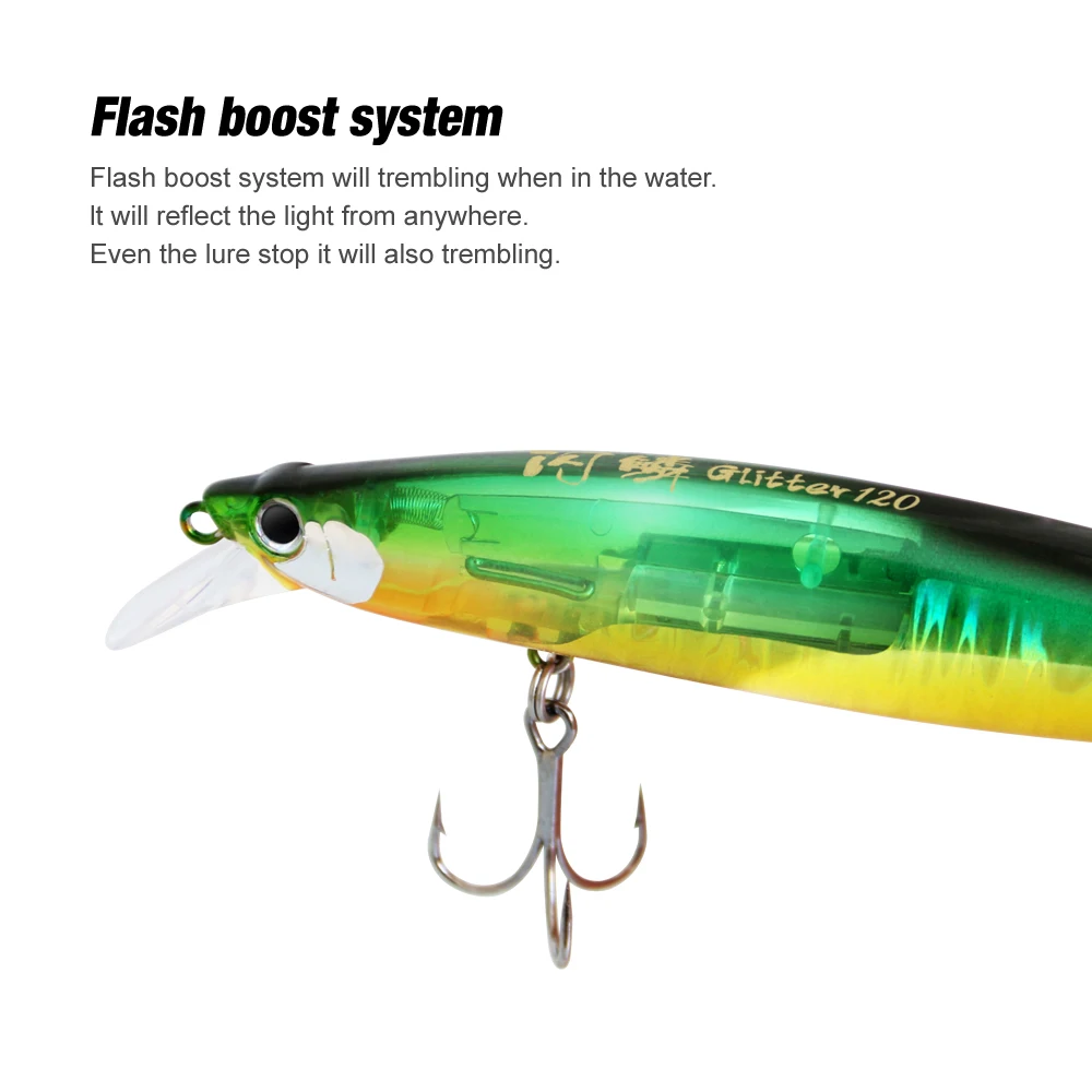 ILURE Jerkbait Minnow 120F19g Floating Wobbler Fishing Lure Plastic  Artificial Baits Swimbait for Bass Pike with Sequins Inside - AliExpress