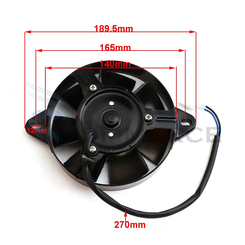 12V 6-inch Radiator Cooling Fan for ATV UTV Buggy 150cc-250cc Quad Dirt Bike-Water Cooling Engine Accessory