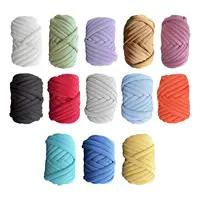 250G Chunky Yarn Crocheting Length 65.6ft Soft DIY Bulky Yarn Jumbo Tubular Yarn for Pet Bed Baskets Hats Throw Craft Weave 1
