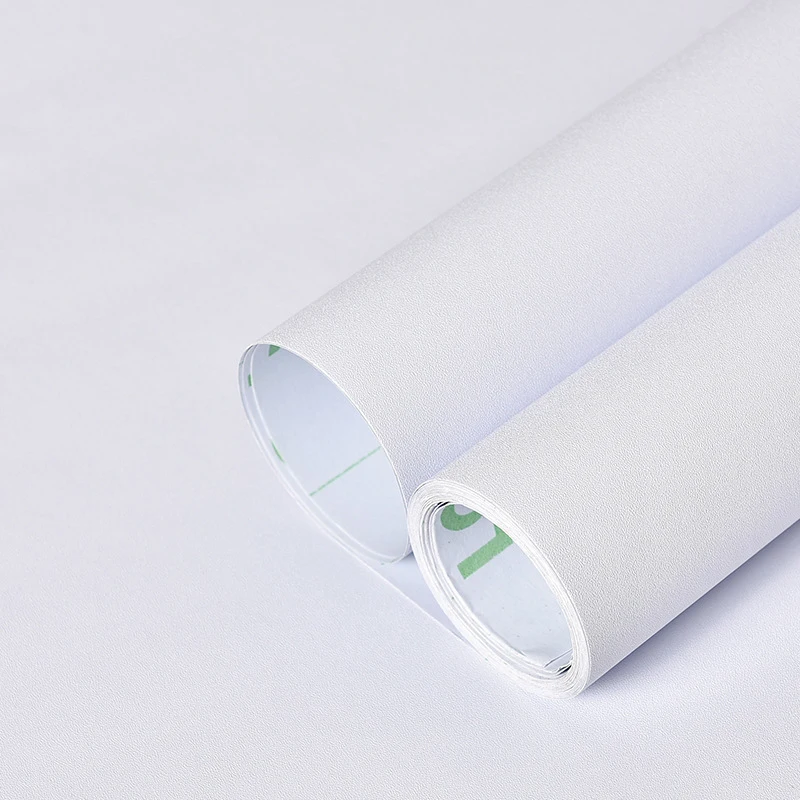 Sleek White Wood Grain Self-Adhesive Waterproof Vinyl Wallpaper