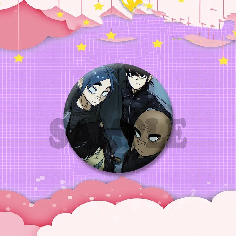 Gorillaz Fanart Cartoon Idol Pin Brooch - Backpack & Hat Decor Gift Badge
