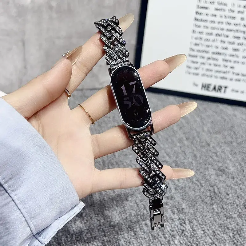 Elegant Diamond Metal Watch Band - Bling Jewelry Dressy Strap Bracelet