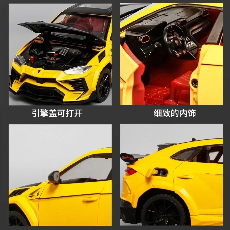 1:24 Lamborghini URUS suv Modified version Diecast Metal Alloy Model car Sound Light Pull Back Collection Kids Toy Gifts 5