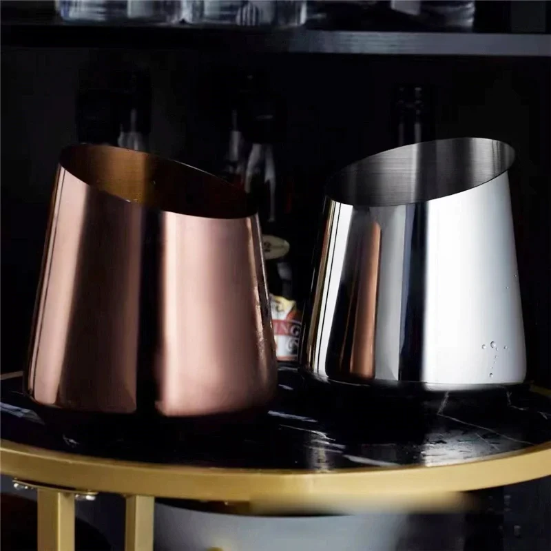 Stainless Steel Ice Bucket Champagne Wine Beer Cooler Chilling Bucket Ice Cube Barrel Container Bar Bartender Tools