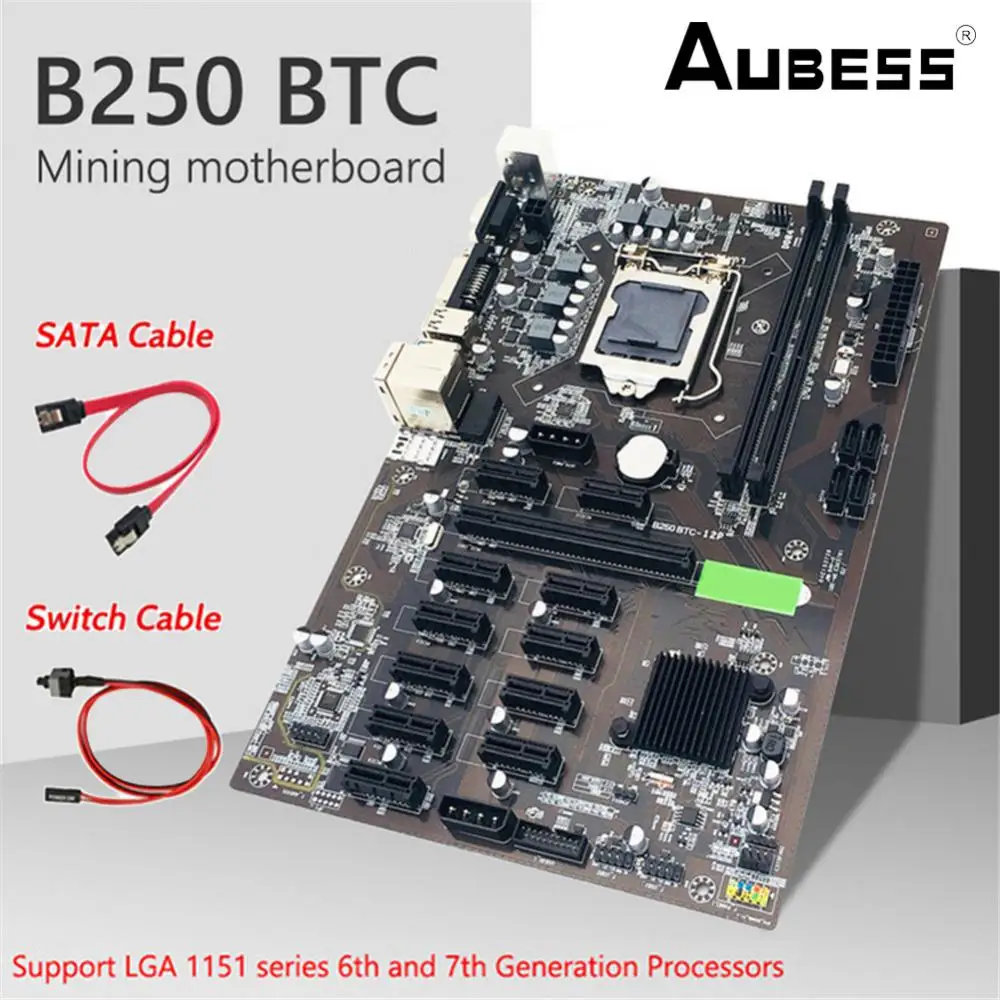 Материнская плата B250 для майнинга PCIe X1 PCI-E X16 LGA 1151 DDR4 SATA MSATA USB 3 0 VGA | Компьютеры и