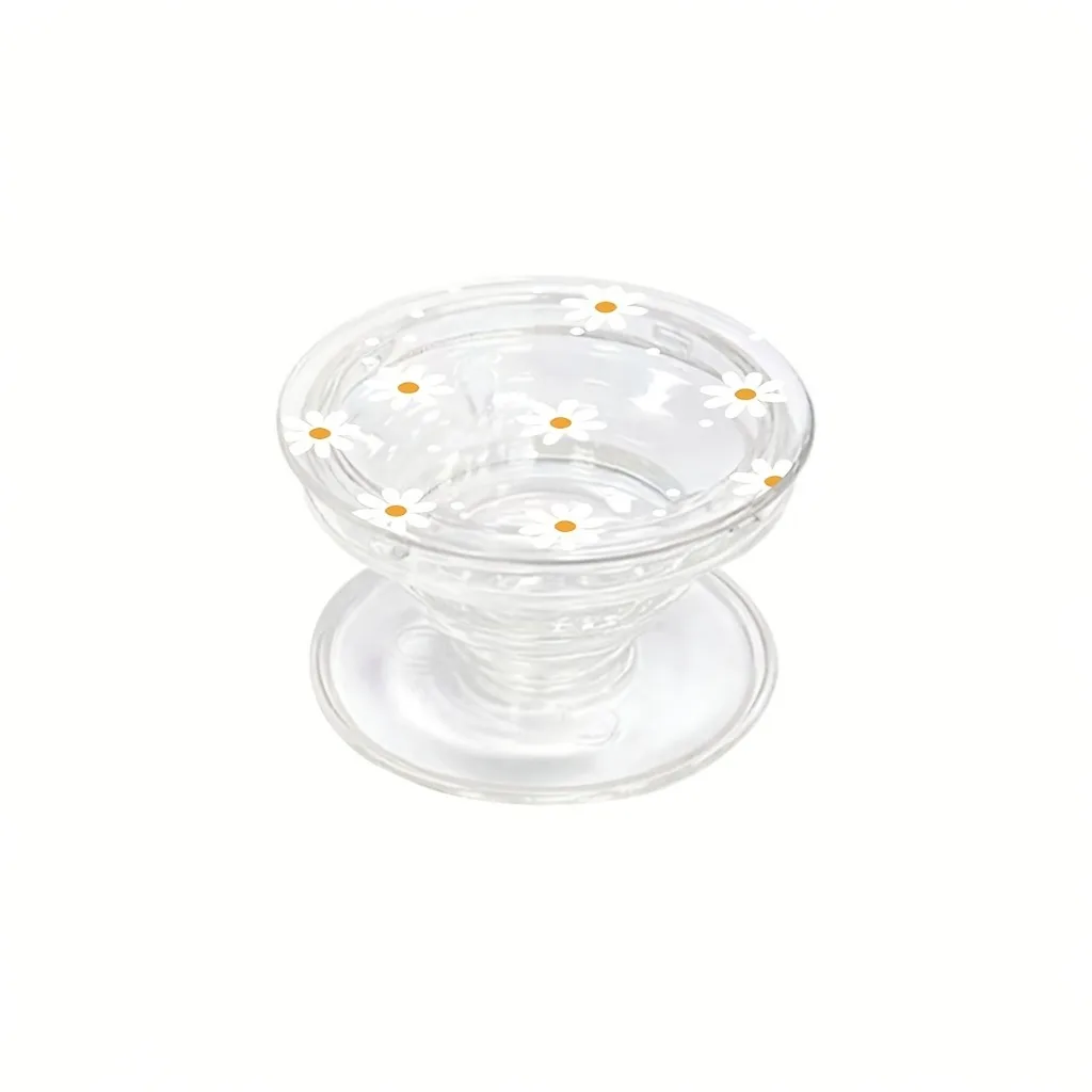 Charming Daisy Bowknot & Strawberry Cherry Transparent Phone Stand Griptok