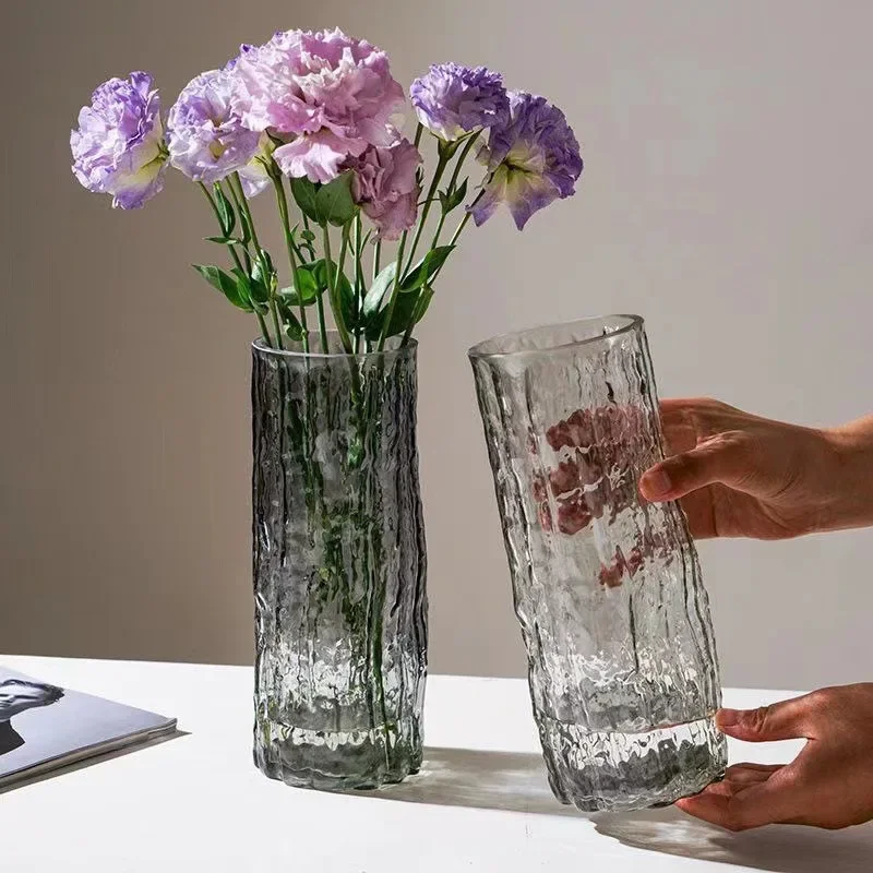 

Large vase, transparent glass, tall vase, flower arrangement ornaments, living room decoration