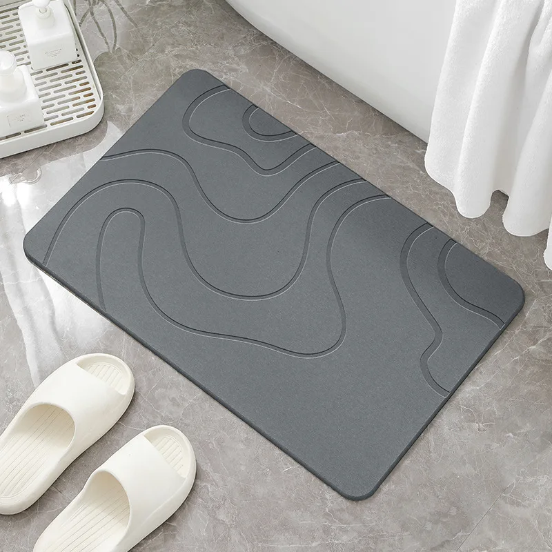 Engraving Custom Diatomite Stone Bath Mat, Quick Dry Bath Mat