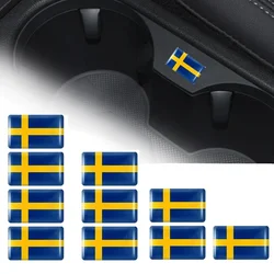 10pcs Epoxy Sweden Flags Sticker Car Interior Decoration Decal for VOLVO S40 S60 S80 S90 XC40 XC60 XC70 XC90 V40 V60 V70 Badge