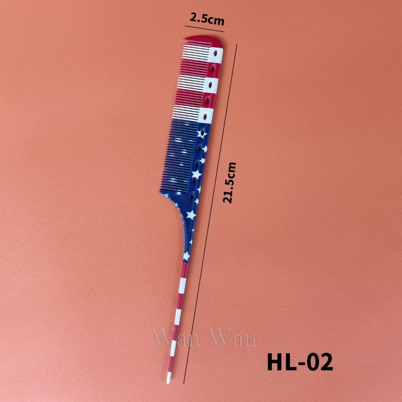 New Styling Hairdressing Comb National Flag Hair Cutting Combs Hair Salon Barber Trim Hairbrush Haircut Brush Barber Shop Tools 2