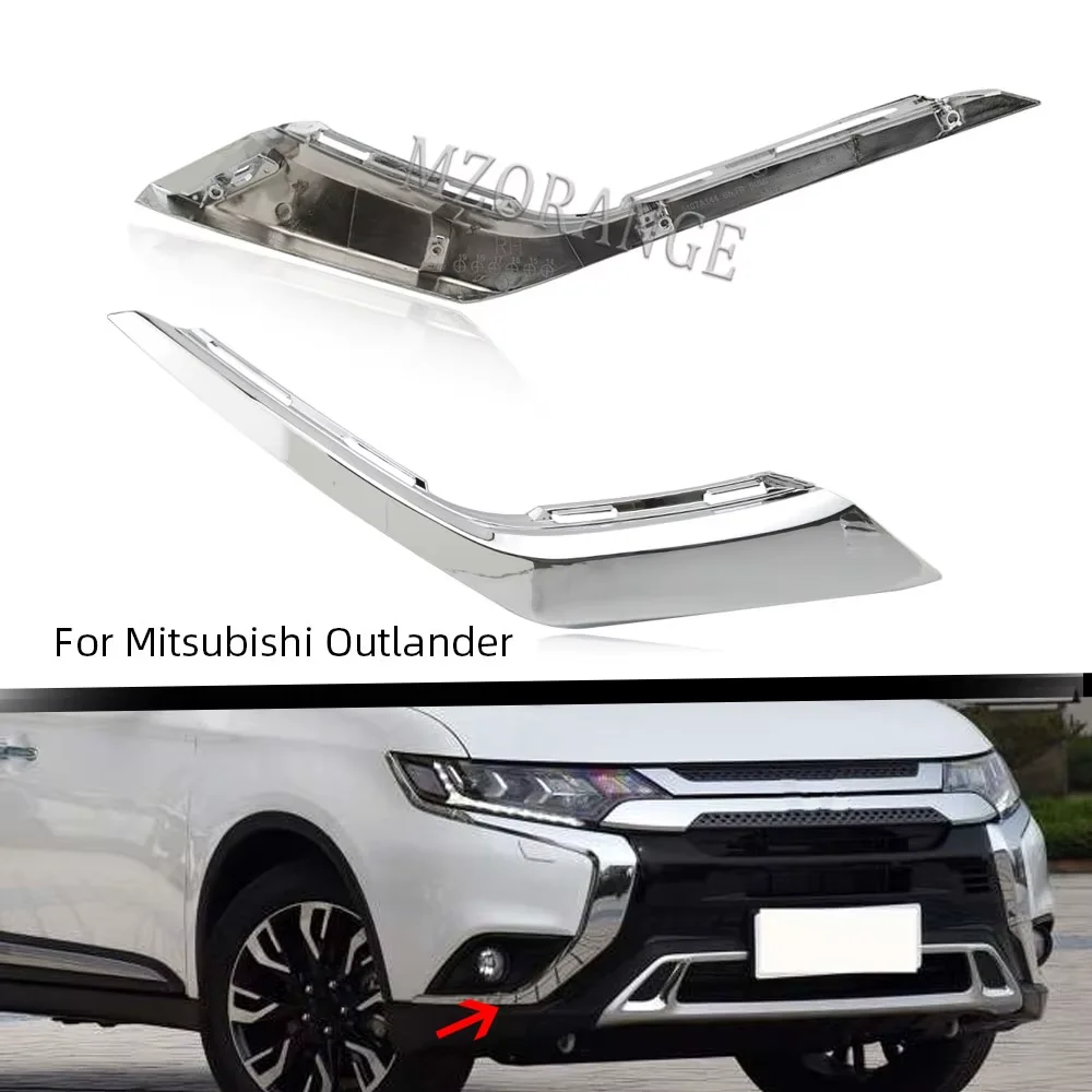 Car Front Bumper Chrome Trim Molding Strip for Mitsubishi Outlander Car Molding Fog Light Cover Panel Parts