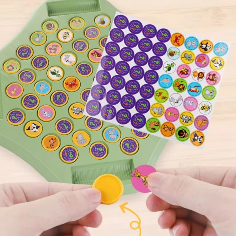 242F Animal Fruit Flipping Chess Board Game Cognitive Learning Memory Matching Chess to Wins Memory Game for 2-4 Player
