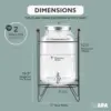 2 Gallon Glass Beverage Dispenser, Metal Base, Stainless Steel Spigot & Hanging Chalkboard - Outdoor Drink Dispenser for 2