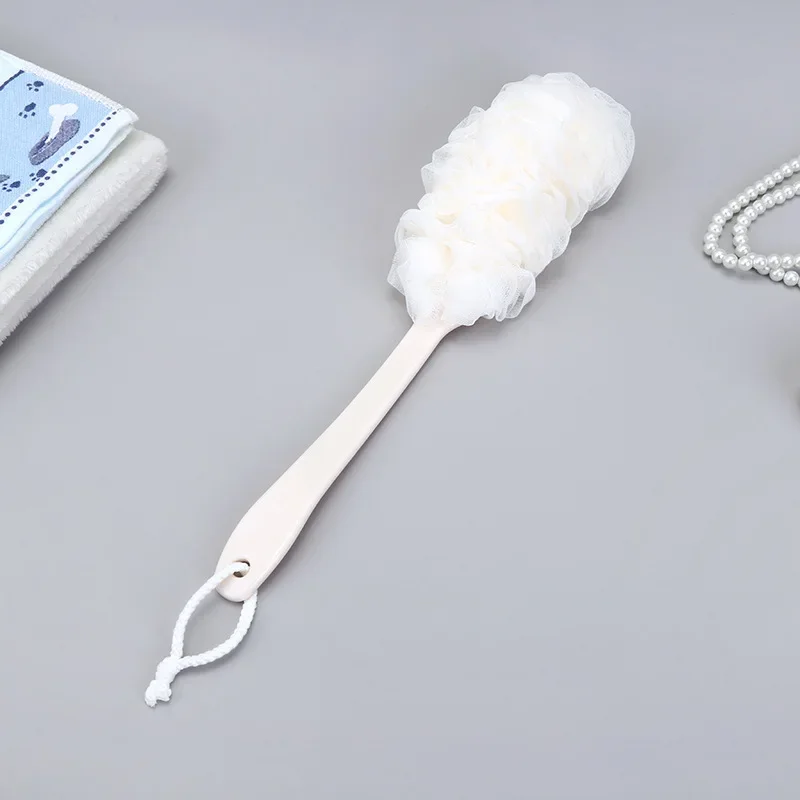 New Body Bath Shower Scrubber Brushes Long Handle Hanging Soft Mesh Back Sponges Bathroom Shower Brush Body Cleaning Accessories 5