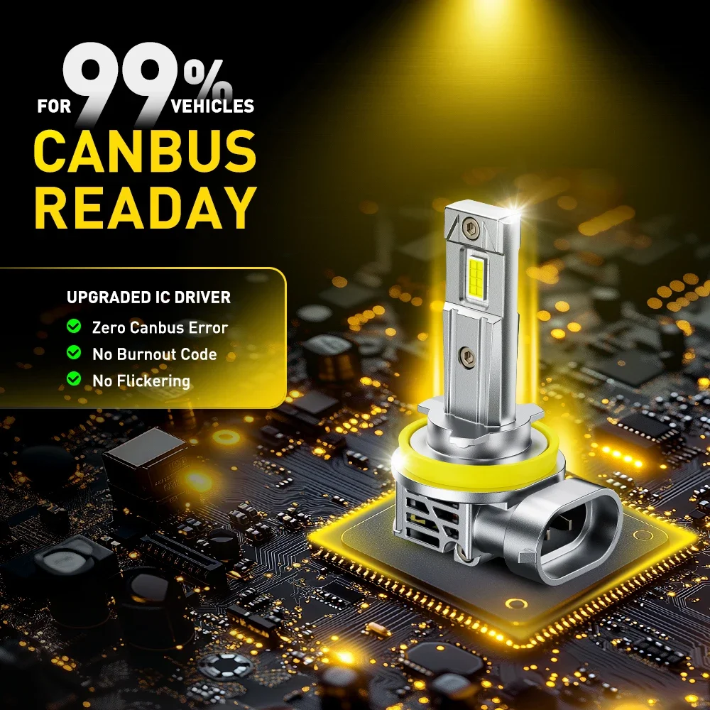 AUXITO 30000LM H8 H11 LED Headlight Canbus 9005 HB3 9006 HB4 H7 H4 H1 H13 CSP LED Headlamp Bulb Turbo Auto Lamp 6500K White 12V