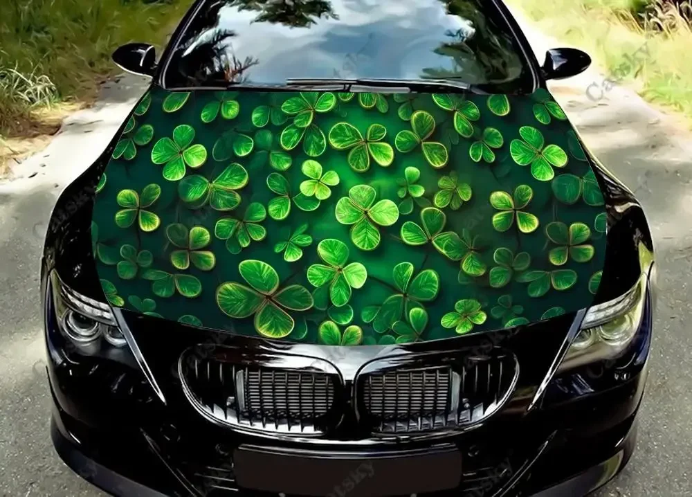 

Green Clover Leaves Design Car Hood Decal Truck Decals Vinyl Sticker Graphic Wrap Stickers Trucks Cars Bonnet Vinyls