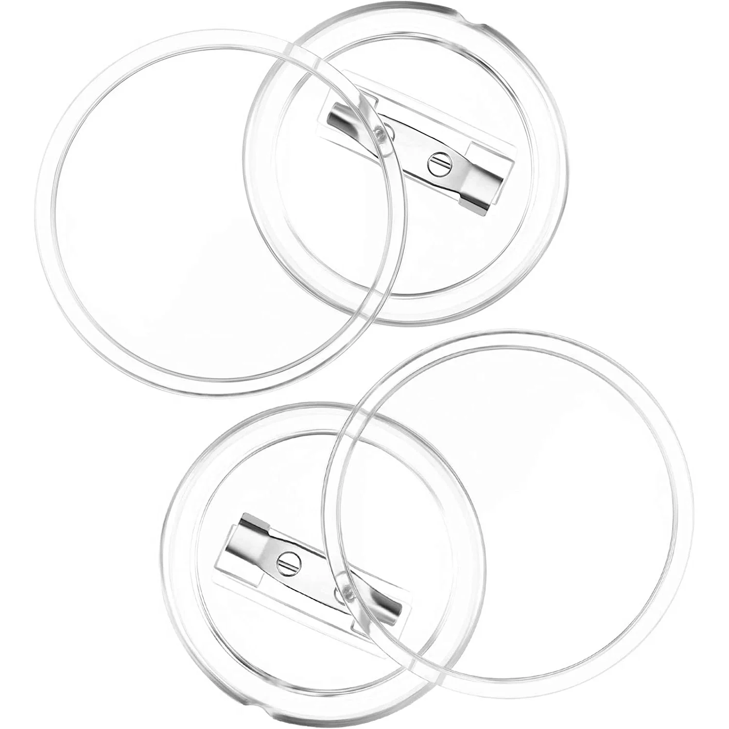 10PCS Clear Acrylic Badge Blanks DIY Button Pins for Custom Photos Sewing & Clothing Projects acrylic badges