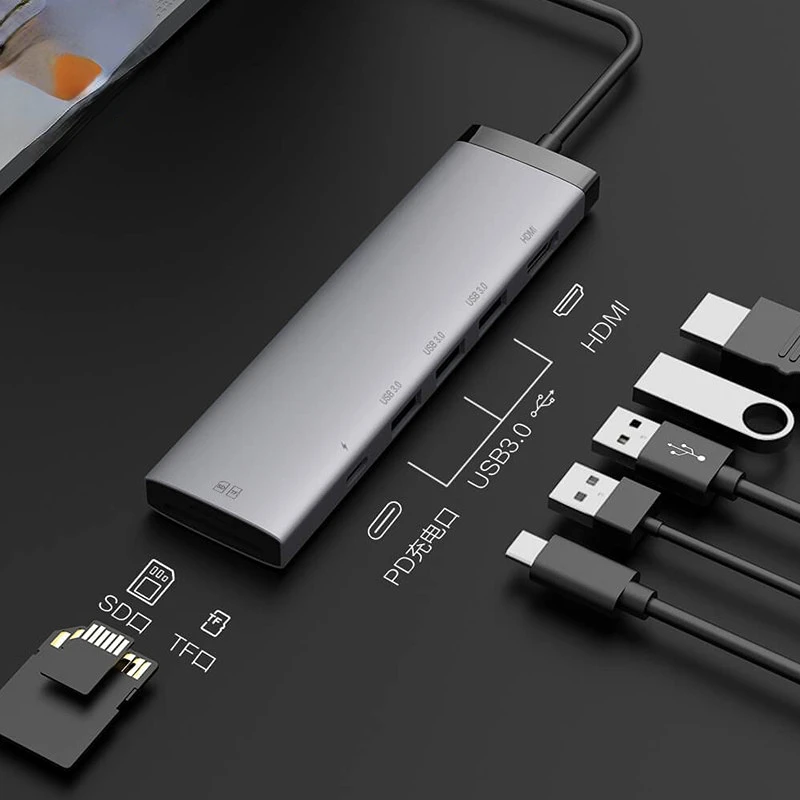 

Док-станция Xiaomi MIIIW 7 в 1 /5 в 1, USB 3,0/SD