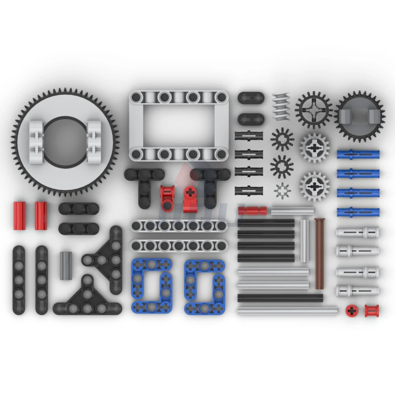 

59 Pcs High-Tech Parts Turntable Gear Liftarm Axle Pin Kit MOC Building Blocks Compatible Technical Arm Grabber Bricks DIY Toys