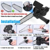 6-Inch Electric Drill Conversion Electric Chain Saw Adapter Tool, Home Portable Mini Chainsaw,Woodworking Trimming/Cutting Tools 5