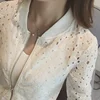 Summer Korean Stylish Thin Long Sleeve Lace Hollow Out Jackets Female Anti-UV Fashion Short Outwear White Women Clothing 2