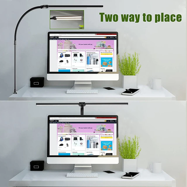 LAOPAO Double Head LED Desk Lamp EU/US Architect Desk Lamps Office 24W Brightest 5Color Modes and 5 Dimmable Eye Protection lamp 3