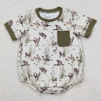 Deer & Duck Camo Print Short Sleeve Jumpsuits 15