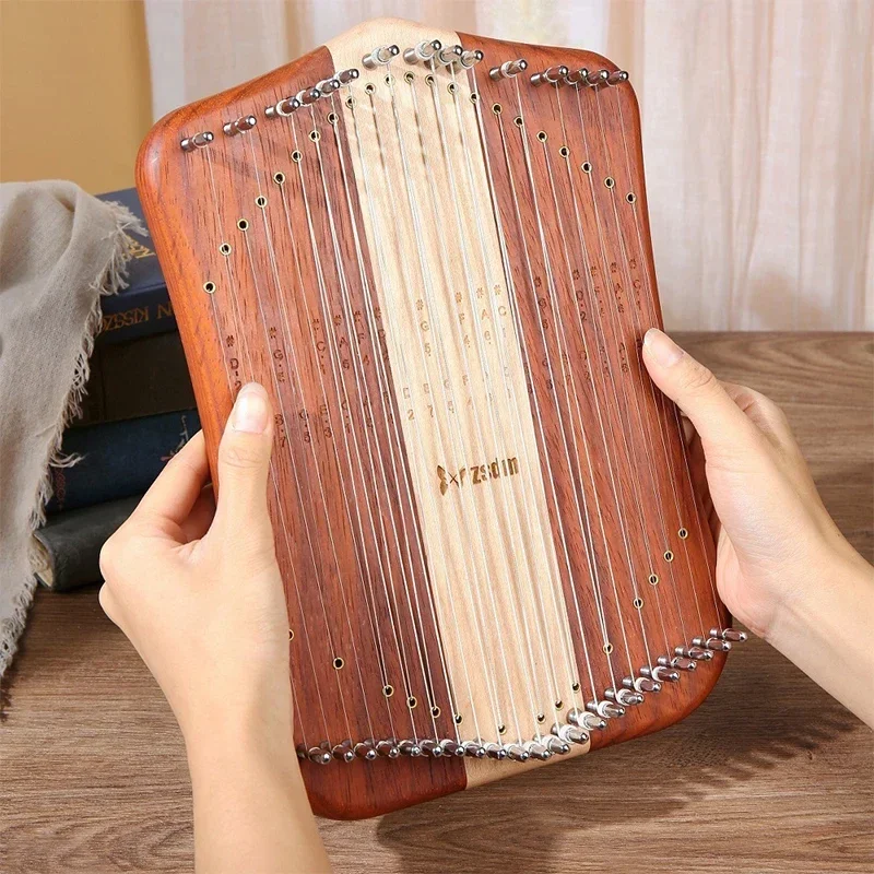 Portable 18/30 Strings Lyre Harp Maple Wood Chromatic Thumb Harps Luxury Fingerplay Lyres Professional Strings Instruments Gifts