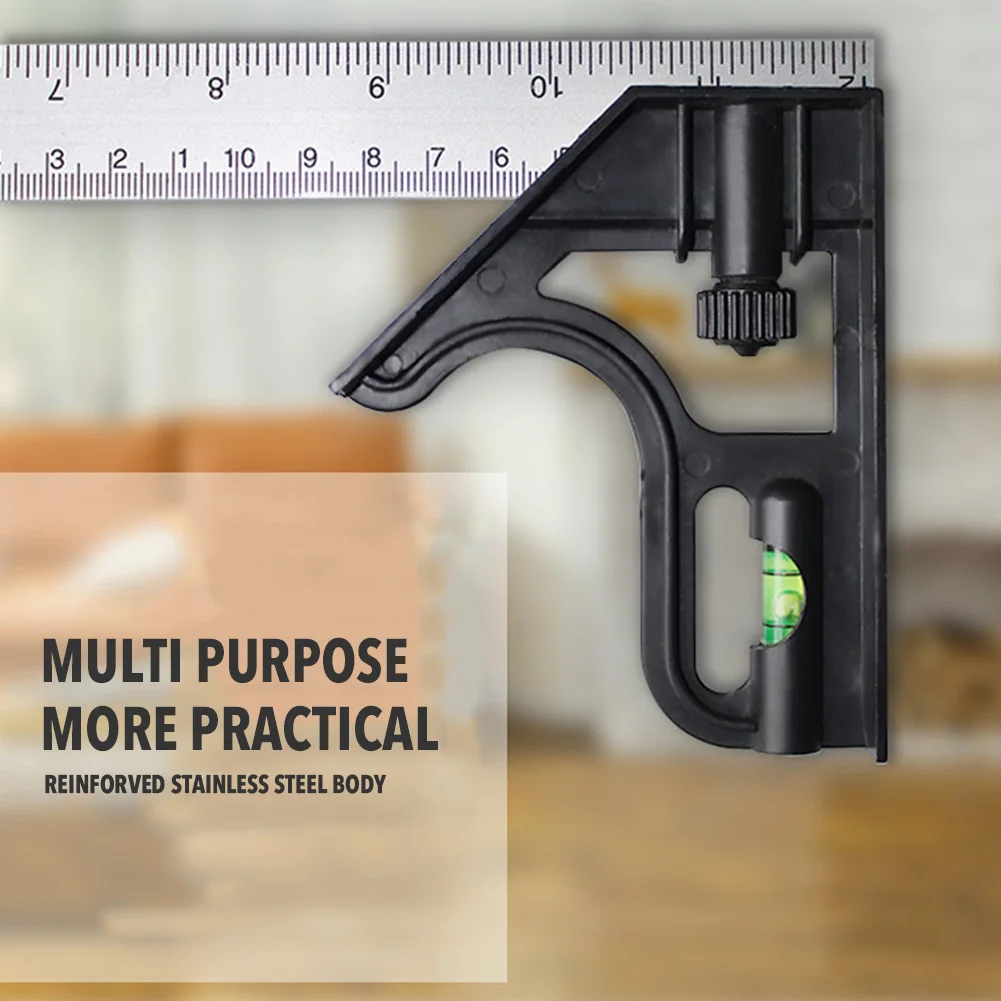 Square Angle Ruler Measuring Tools Set Kit Stainless Steel Aluminium Durable Adjustable Combination Spirit Level digital angle protractor,level gauge,carpenter measuring tool,angle measuring tool,angle protractor,digital angle meter,woodworking measuring tool,digital inclinometer,digital level