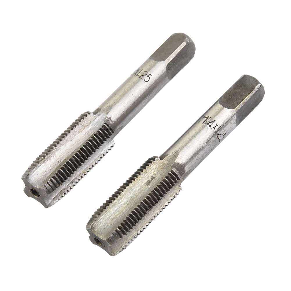 키트 탭 세트 피치 툴 14mmx1.25 2개 CNC 기계 고속 강철 금속 가공 미터법 테이퍼 나사 실용적인 도구