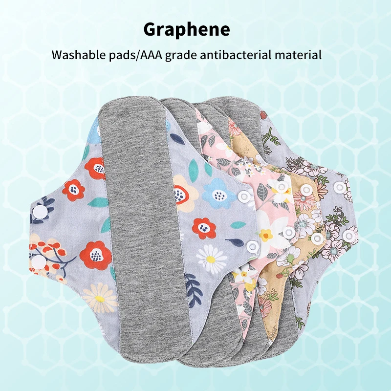 

Graphene Cotton Antibacterial Pad, Pure Cotton Washable Sanitary Napkin, Leak Proof And Urine Proof Underwear Pad, Reusable