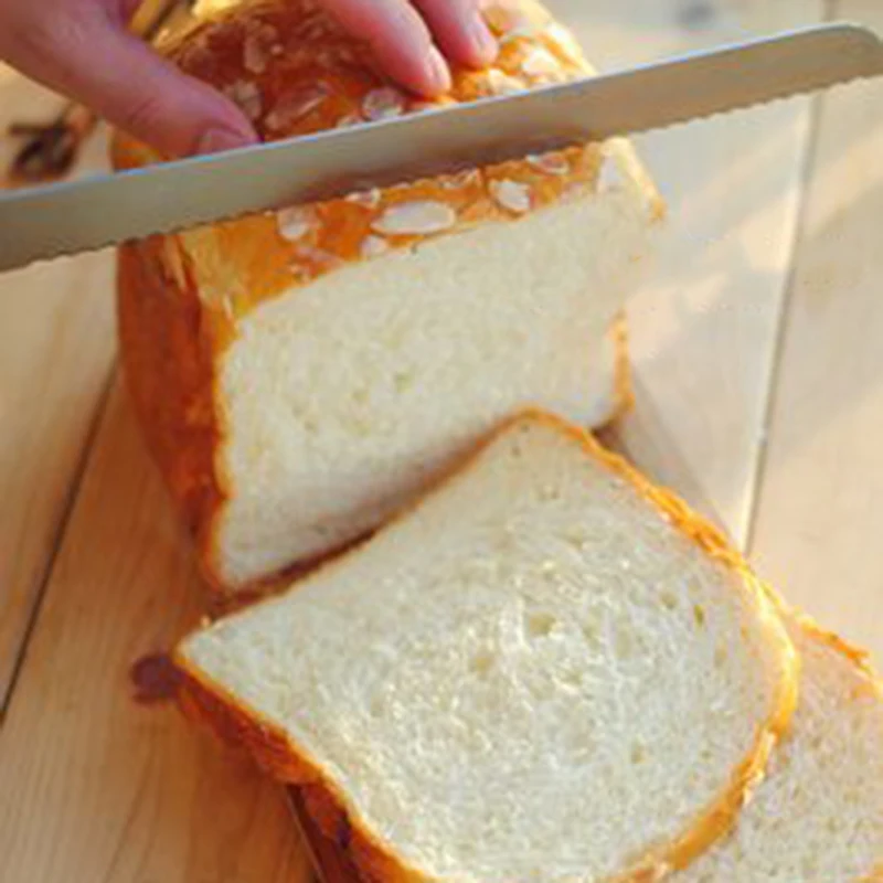 10 Inch Bread Knife Toast Slicing Knives Cake Slicing Knife Bread Slicer Stainless Steel Serrated Blade Kitchen Pastry Tools