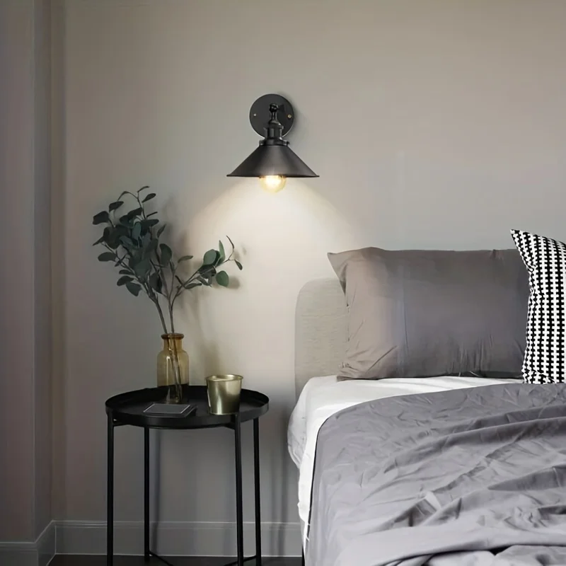 Black Wall Sconce Lamp Arm Swing Wall Lights,for decoration Bedroom Kitchen Bathroom, Rustic Antique Gooseneck Wall Lamp