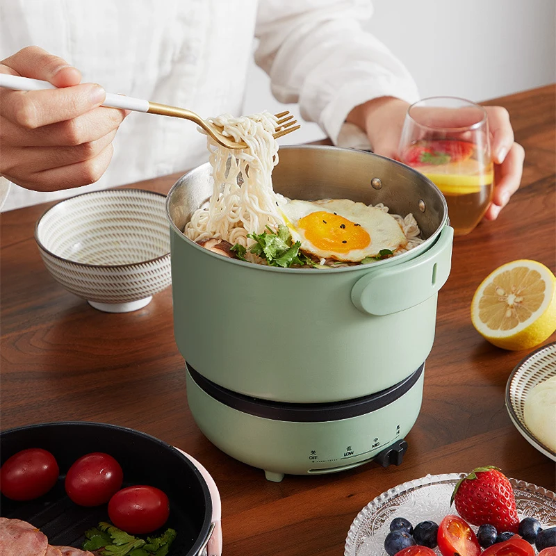 220V Multifunction Electric Hot Pot with Folding Handle Mini Portable Travel Induction Cookers Split Type Cooking Pot 1.2L images - 6