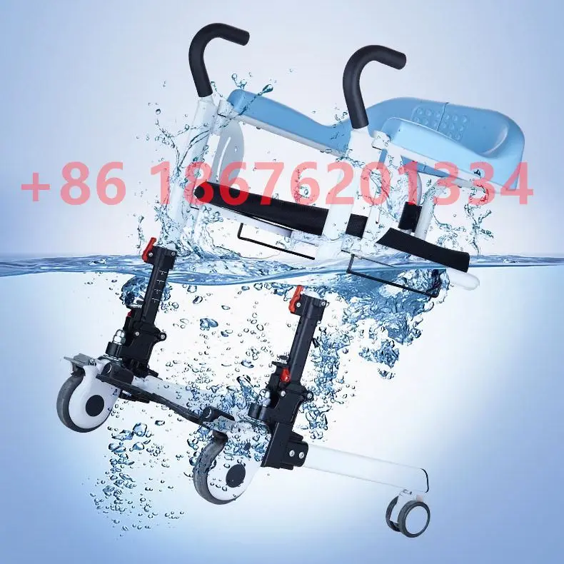 Hot sale Wheelchair With Toilet Transfer Commode Adjustable Bath Chair Hospital Nursing For Invalid Disabled 2
