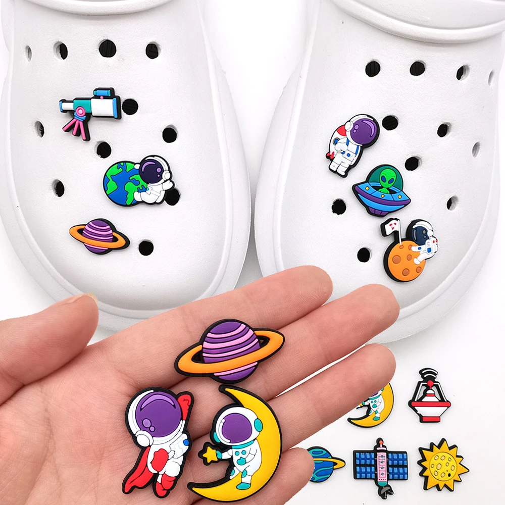 Wholesale 1pcs PVC Shoe Accessories for Crocs Charms Astronaut Badge Women  Clogs Buckle Kids Pins Decoration Jeans Party Favors - AliExpress