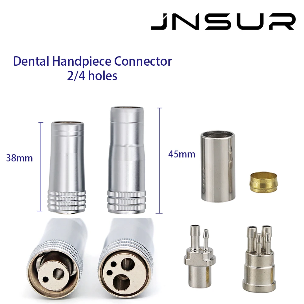JNSUR стоматологический наконечник с 2/4 отверстиями, соединитель стоматологической турбины, переходник отверстий для стоматологических деталей 1 шт стоматологический наконечник высокоскоростной турбинный ротор картридж головной ключ для стандартных стоматологических инструмен