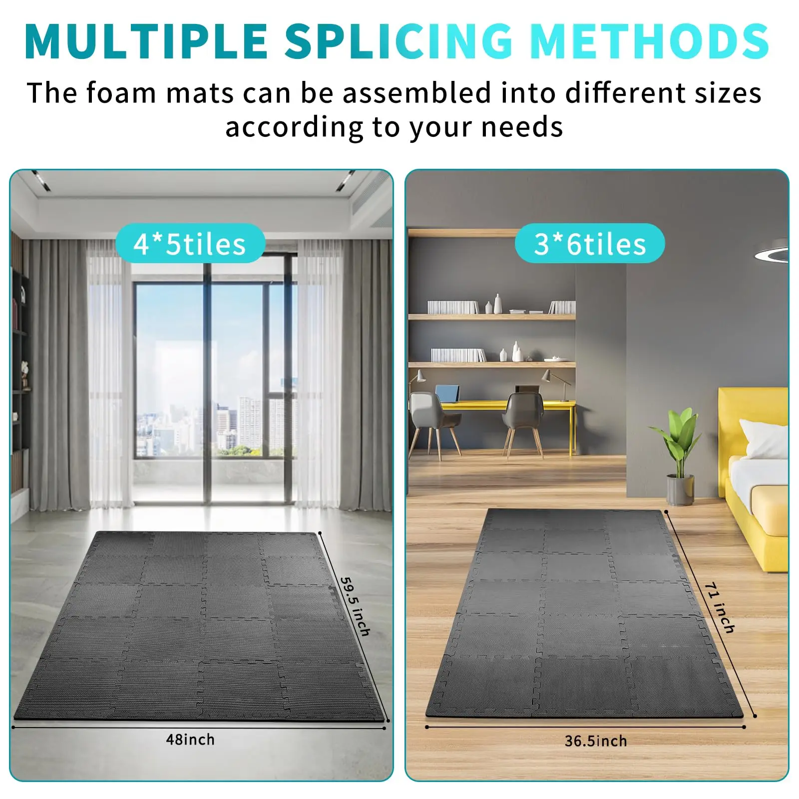 Sports Floor Mats 6 18pcs Gym Flooring Set EVA Interlocking Foam Floor Tiles for Home Gym Play Workout Exercise Mats Fitness Puzzle Exercise Mat