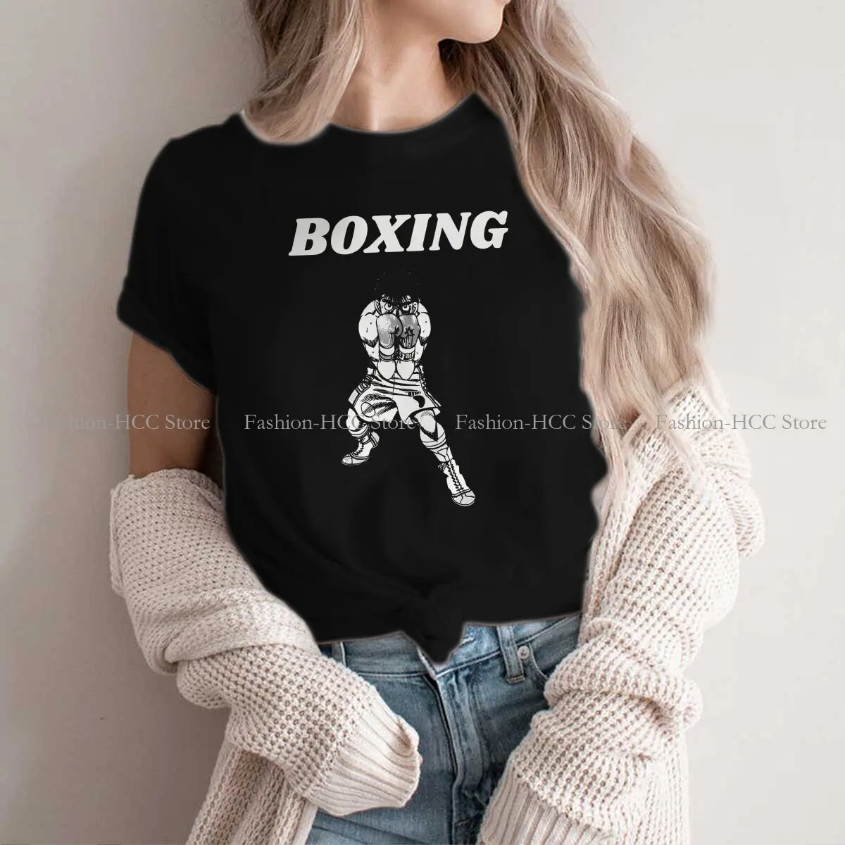 

Hajime No Ippo KBG Funny Cotton Polyester TShirts Boxing Distinctive Women's T Shirt Hipster Tops