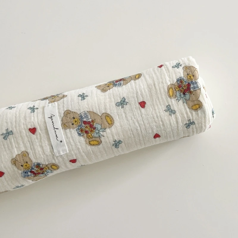 Double Layers Cartoon Baby Towel Cotton Bath Towel Ultra-Absorbent Infant Toddler Newborn Swaddle Wraps Muslin Swaddle Blankets