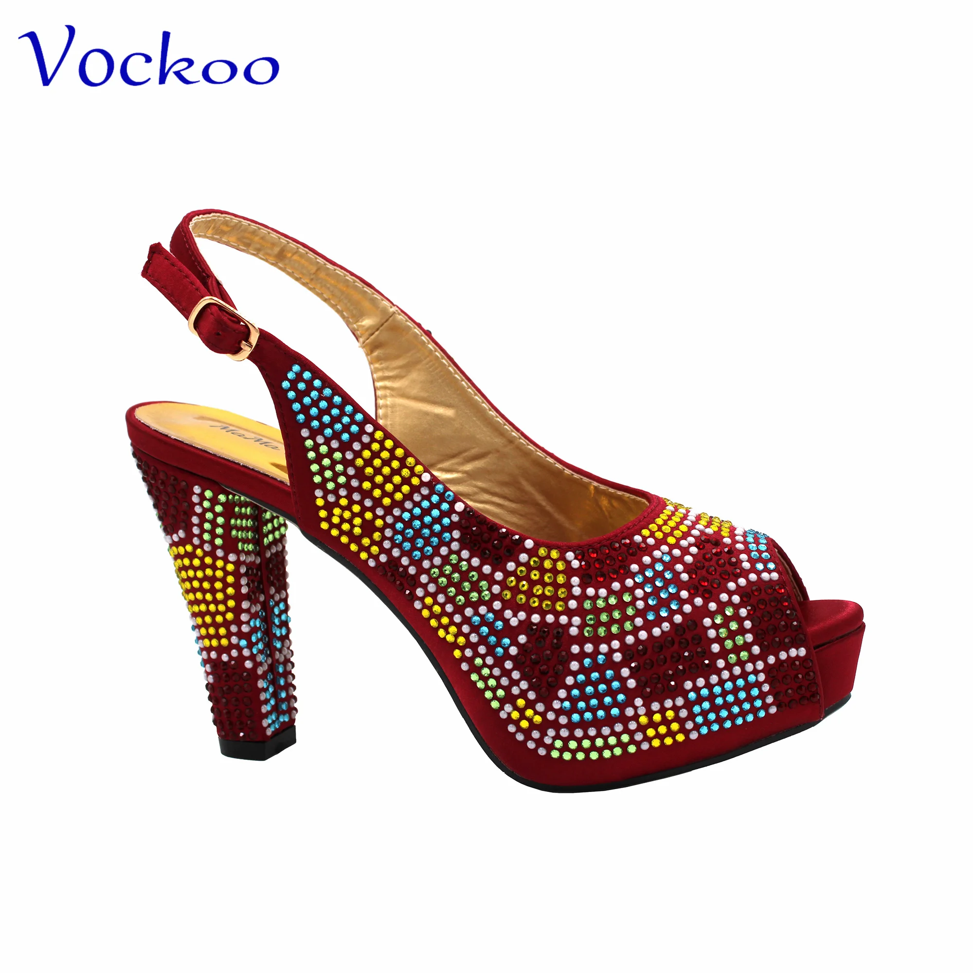 New Shoe and Matching Bag for Nigeria Party Slip on Shoes for Women Ladies Italian Shoes and Bag Set Decorated with Rhinestone