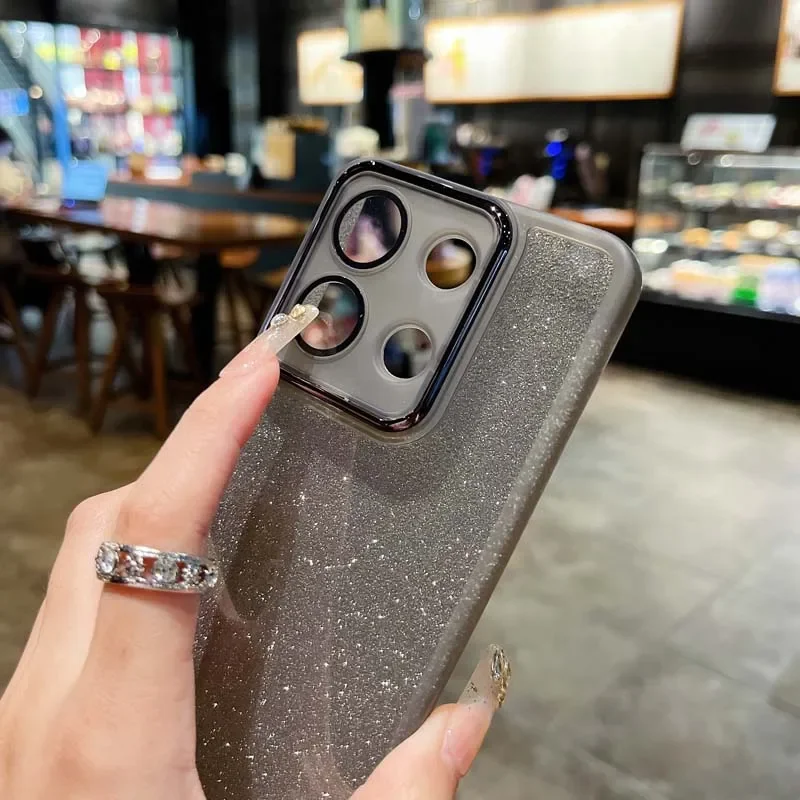 Bling Soft Silicone Glitter Paper Clear Phone Case Cover
