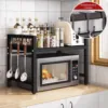 1pc Expandable 42-64cm Microwave Shelf Organizer, Moisture And Rust Proof Microwave Countertop Organizer,Tableware Storage 1