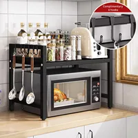 1pc Expandable 42-64cm Microwave Shelf Organizer, Moisture And Rust Proof Microwave Countertop Organizer,Tableware Storage 1