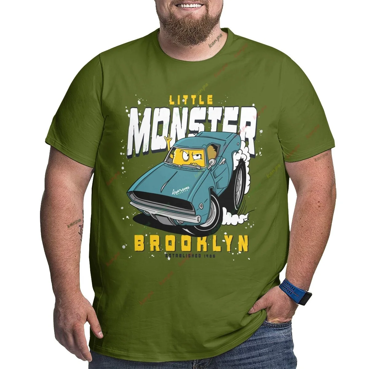 

Футболка мужская хлопковая оверсайз, топ с мультяшными персонажами, с рисунком автомобиля, Повседневная рубашка с коротким рукавом, 6XL