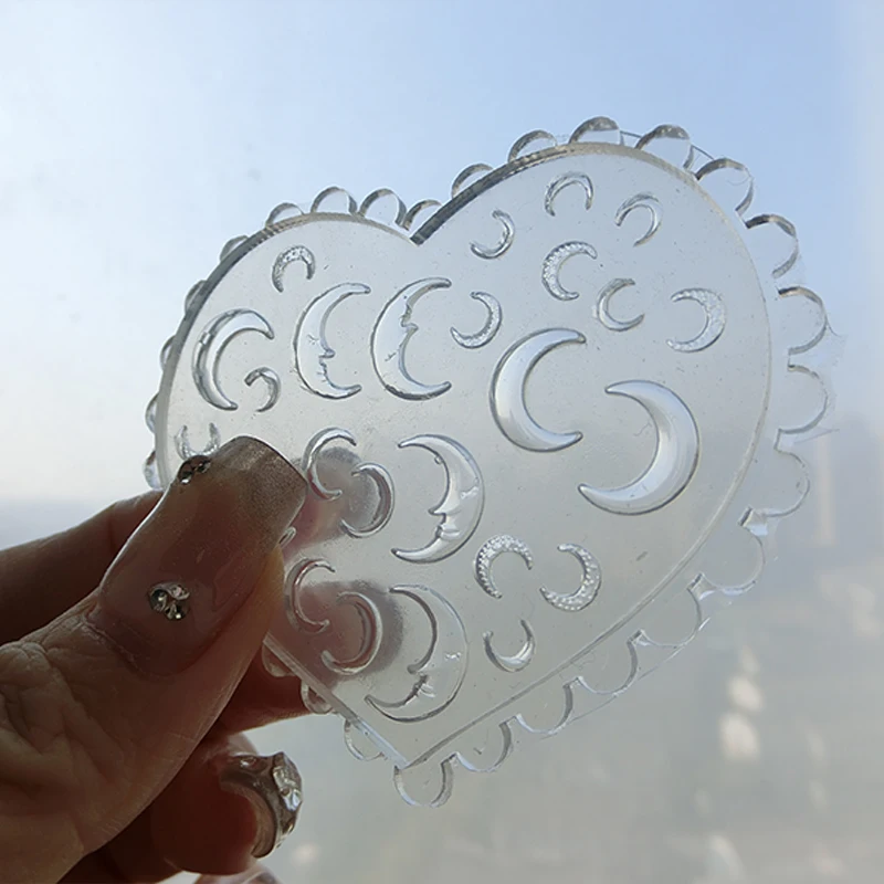 Y2K Style Moon 3D Acrylic Nail Mold Nail Decorations Transparent Silicone Mould Template DIY Template Manicure Tools (6*6cm)-1PC 4