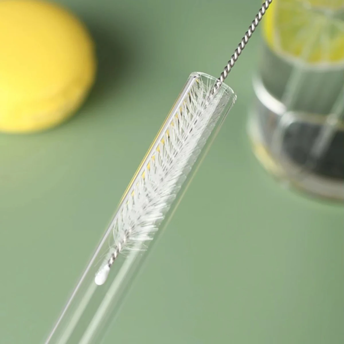 Description Picture 6 of item6pcs Reusable Glass Straw Wide 12mm Pearl Milkshake High Borosilicate Bubble Tea Straw with Brush Party Home Bar Accessories
