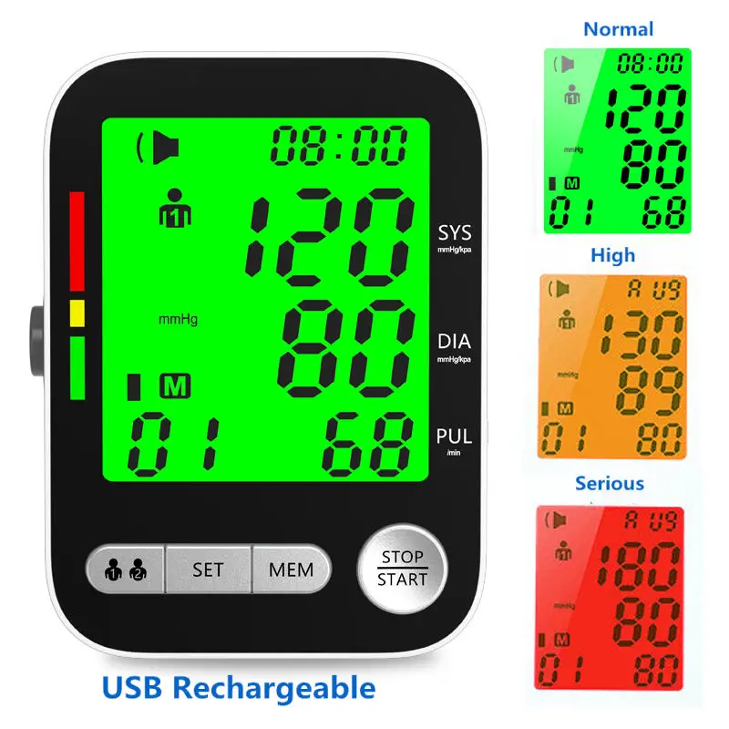 Blood Pressure Monitor Meter High Accurate Blood Pressure Monitor Digital Sphygmomanometer Bp Monitors Electronic Tonometer Arm Cuff Talking BPM Tensiometer