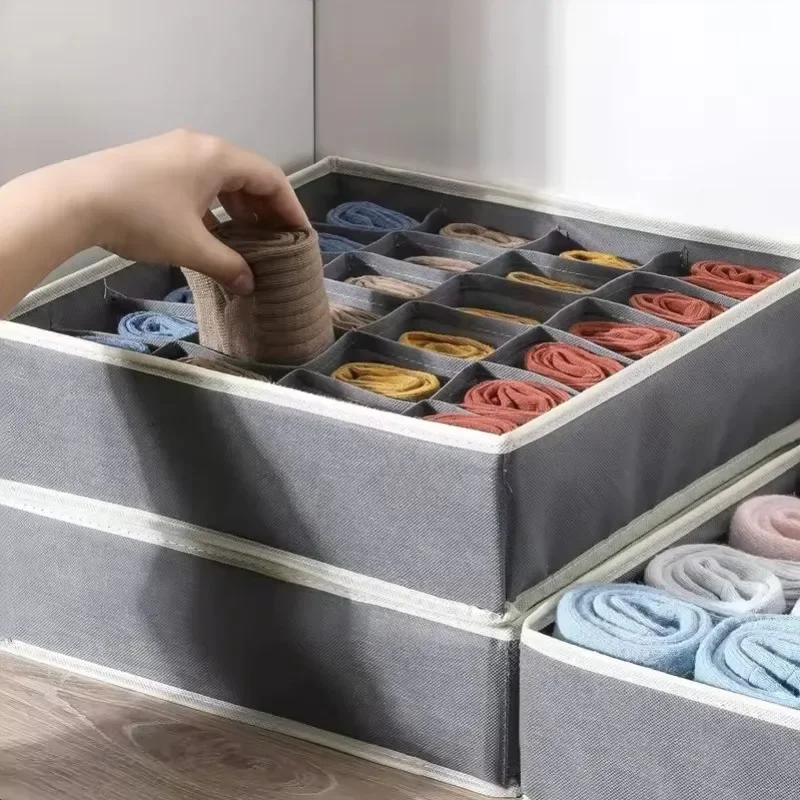 Multi-Use Drawer Storage Organizer for Underwear, Socks, Bras | Foldable Fabric Closet Box with Scarf & Tie Compartments 4