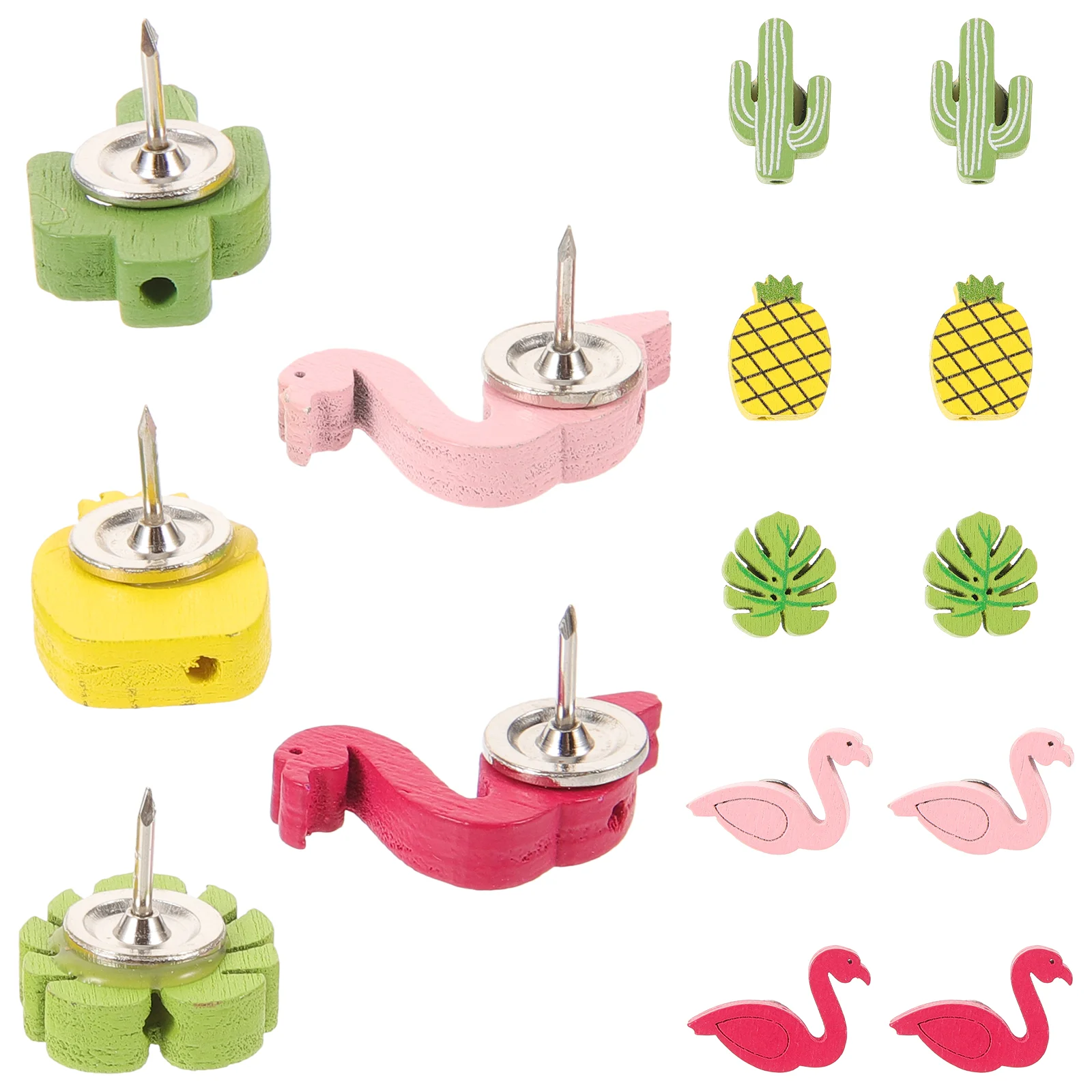 

Decorative Drawing Pins Office Supplies Kawaii Pushpins Wooden Cactus Shaped Thumb tacks Cute Push Pins Metallic pines